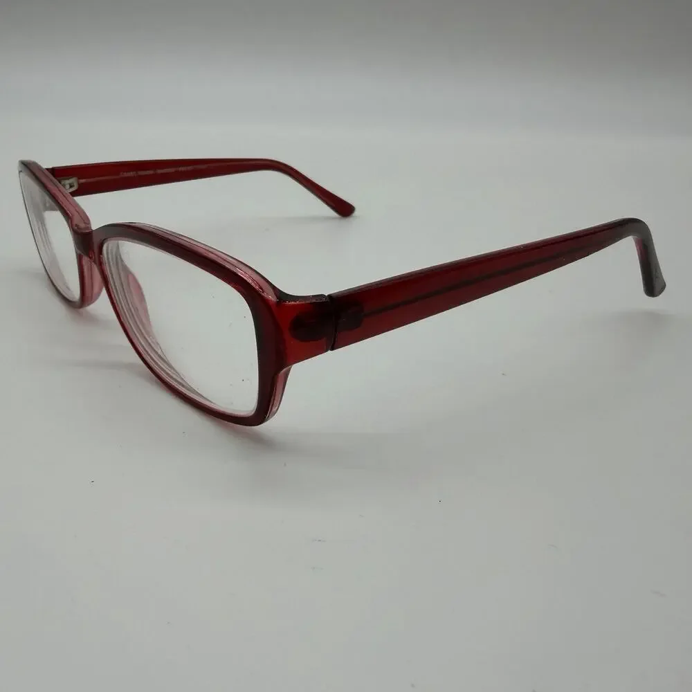 Canny Vision Sandra Eyeglass Frames Only Burgundy Red Full Rim 54-16-140
